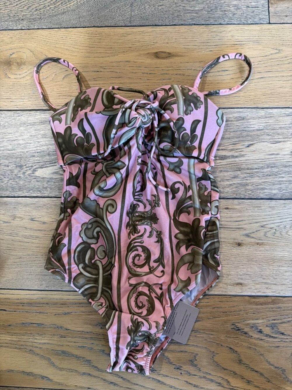 Adriana Degreas Hera Print One Piece Swimsuit Pink Womens Size Small